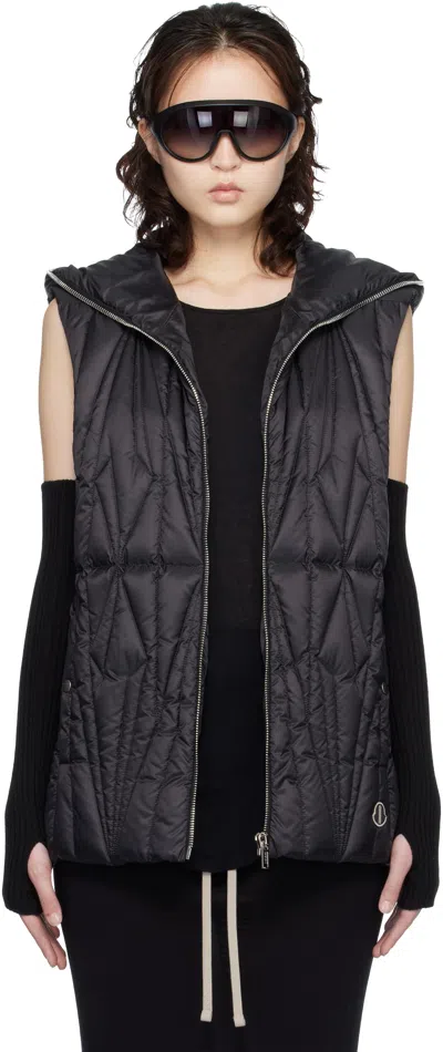 Rick Owens Moncler +  Black Geocamo Ziplock Down Vest