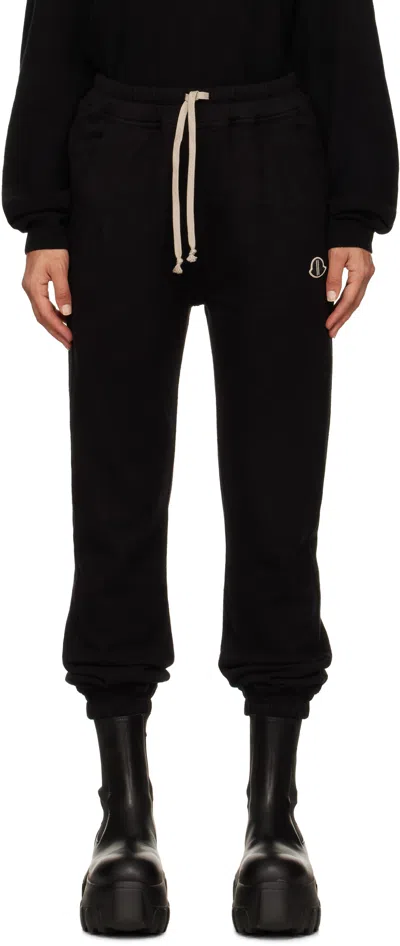 Rick Owens Moncler +  Black Jersey Sweatpants In 999 Black
