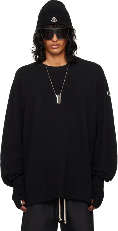 Rick Owens Moncler +  Black Jumbo Sweatshirt In 999 Black