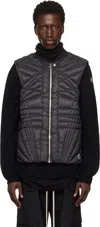 Rick Owens Moncler +  Black Megapenta Flight Down Vest In 999 Black