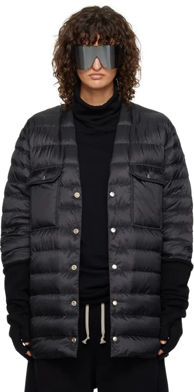 Rick Owens Moncler +  Black Outershirt Jacket In 999 Black