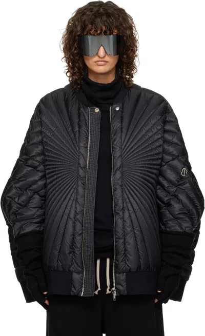 Rick Owens Moncler +  Black Radiance Peter Bomber Jacket In 999 Black
