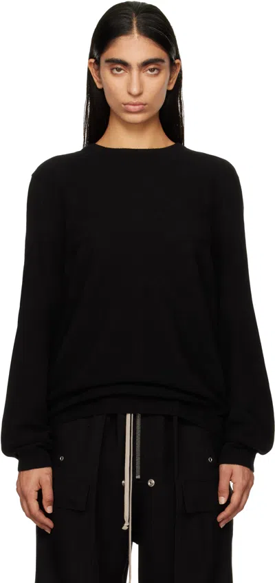 Rick Owens Moncler +  Black Wool And Cashmere Sweater In 999 Black