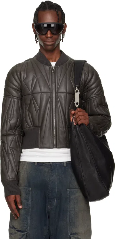 Rick Owens Moncler +  Brown Geocamo Cropped Flight Jacket