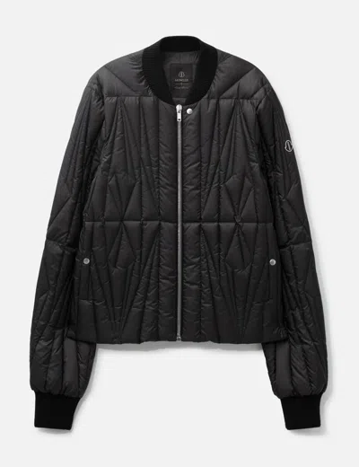 Rick Owens Moncler +  Geocamo Flight Down Bomber Jacket In Black