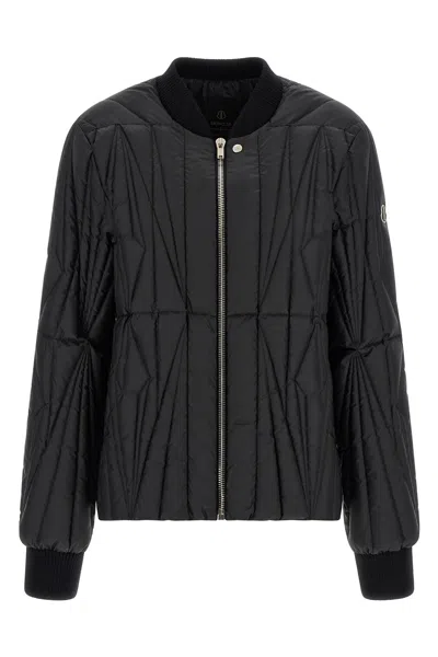 Rick Owens Moncler   'geocamo Flight' Long-sleeved Down Jacket In Black