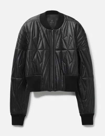 Rick Owens X Moncler Quilted Leather Bomber Jacket In Black