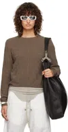 Rick Owens Moncler +  Gray Biker Level Round Neck Sweater In 25x Dust