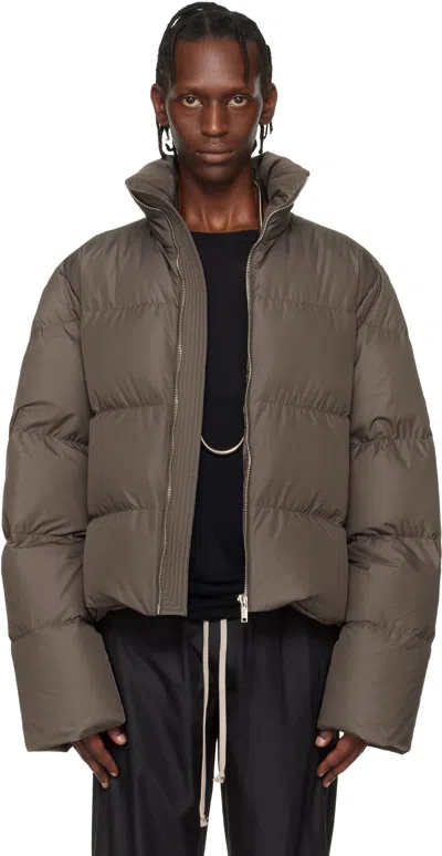 Rick Owens Moncler +  Gray Cyclopic Down Jacket In Brown