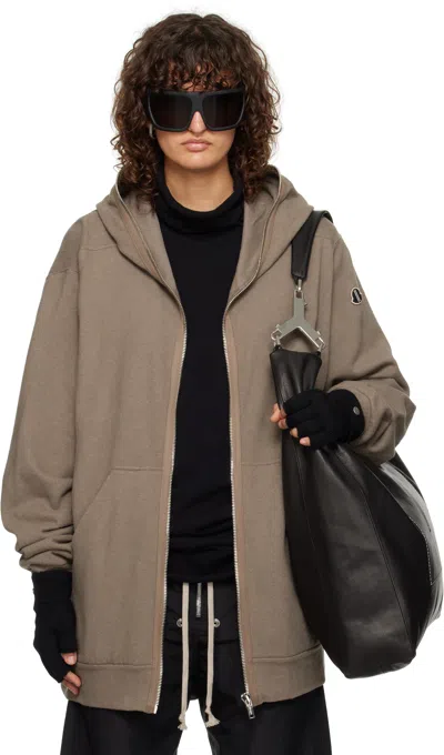 Rick Owens Moncler +  Gray Jumbo Hoodie In 25u Dust