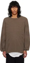 RICK OWENS MONCLER + RICK OWENS GRAY JUMBO ROUND NECK SWEATER