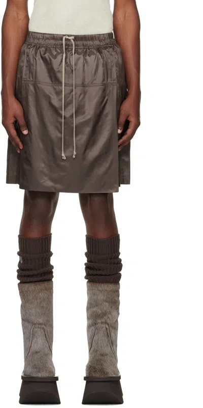 Rick Owens Moncler +  Gray Kiltshorts In Brown