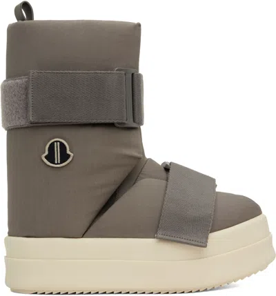 Rick Owens Moncler +  Gray Low Splint Boots In 208 Dust