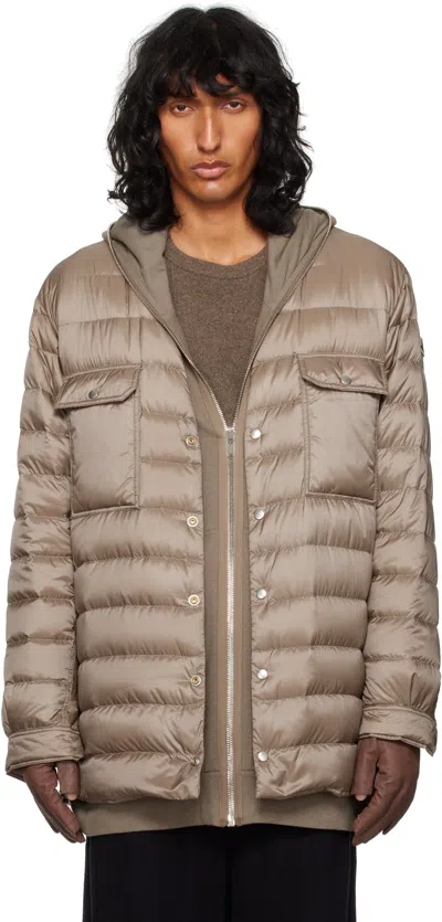Rick Owens Moncler +  Gray Outershirt Jacket In 25u Dust