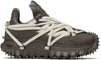Rick Owens Moncler +  Gray Trailgrip Megalace Sneakers In Brown