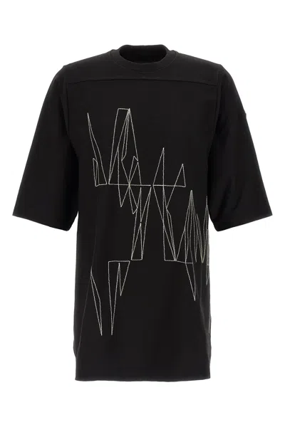 Rick Owens X Moncler Cotton Embroidered Jumbo T-shirt In Black