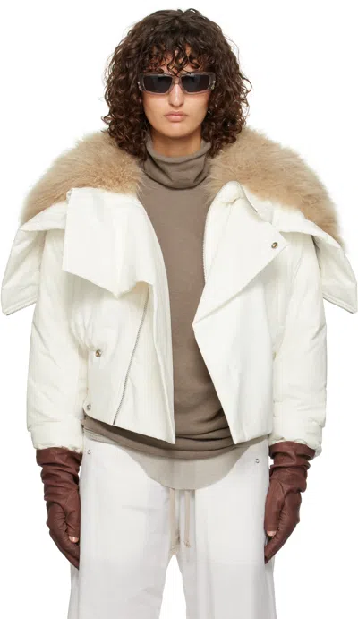 Rick Owens Moncler +  Off-white Alice Fur Jacket In 1 Milk