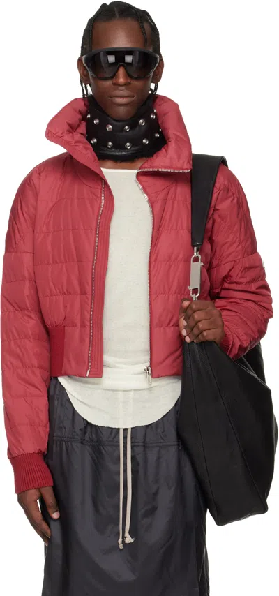 Rick Owens Moncler +  Red Cropped Jacket In Brown