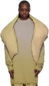 Rick Owens Moncler +  Taupe & Green Down Vest In 28d Acid Degrade