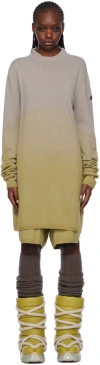 Rick Owens Moncler +  Taupe & Green Sweater In D82 Acid Degrade