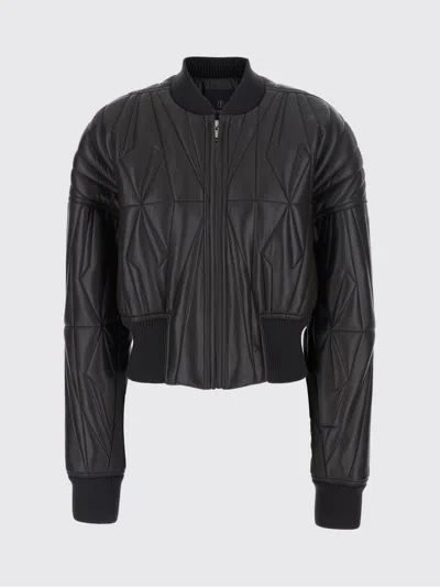 Rick Owens Moncler X Quilted Calfskin Cropped Bomber Jacket In Black