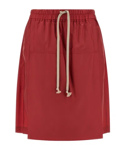 Rick Owens Moncler X  Kilt Drawstring Shorts In Burgundy