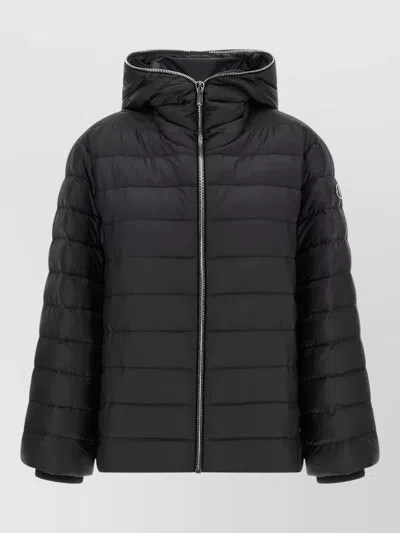 Rick Owens Moncler Ziplock Hooded Down Jacket Quilted In Black