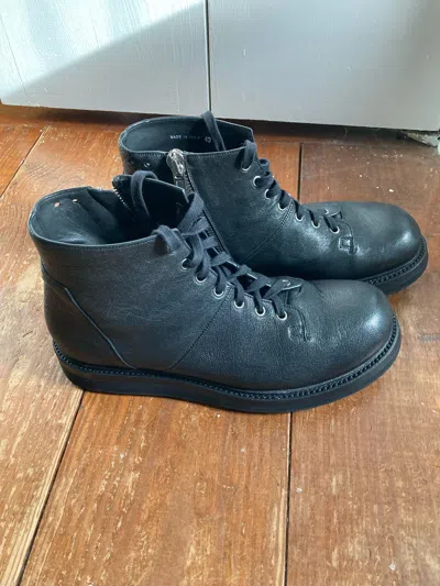 Pre-owned Rick Owens Monkey Boots In Black