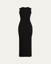 Rick Owens Motivo Geometric Cut Out Knit Tank Dress In Black