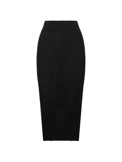 Rick Owens Motivo Ribbed-knit Skirt In Black