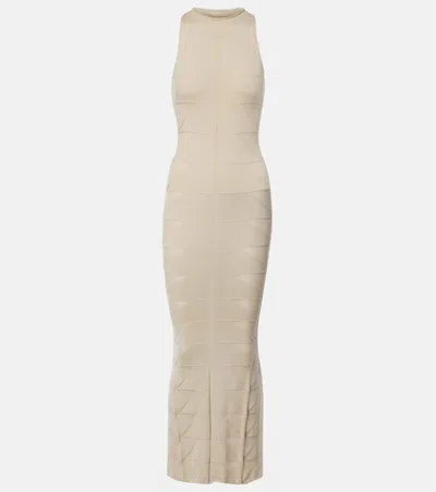 Rick Owens Motivo Virgin Wool Maxi Dress In Neutral
