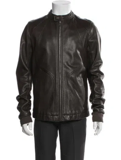 Pre-owned Rick Owens Moto Jacket In Blue