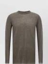 Rick Owens Ribbed Crew-neck Sweater In Brown