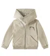 Rick Owens Mountain Cotton Fleece Zip-up Hoodie In Beige