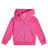 Rick Owens Mountain Zipped Cotton Hoodie In Hot Pink