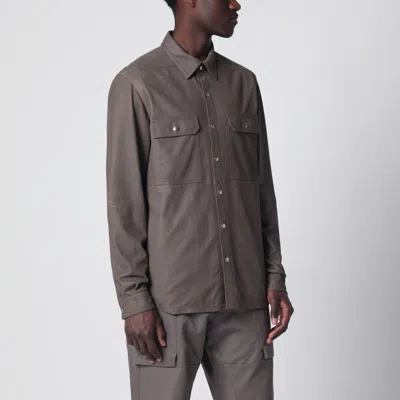 Rick Owens Mud-colored Cotton-blend Shirt In Brown