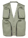 Rick Owens Multi-pocket Gilet In Green