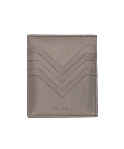 Rick Owens Multi-slot Card Holder In Gray