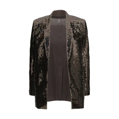 Rick Owens Multicolor Cotton Jackets And Coat In Brown