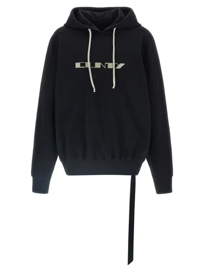 Rick Owens Multicolor Oversized Hoodie Sweatshirt In Black