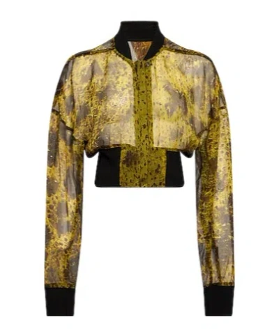 Rick Owens Multicolor Thin Flight Jacket In Green