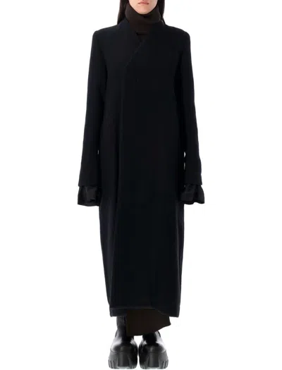 Rick Owens Long Coat Structured Back Vent In Black
