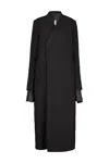Rick Owens Long Coat Structured Back Vent In Black
