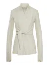 Rick Owens Nappa Blazer With Stretch Cotton Inserts In Nude & Neutrals