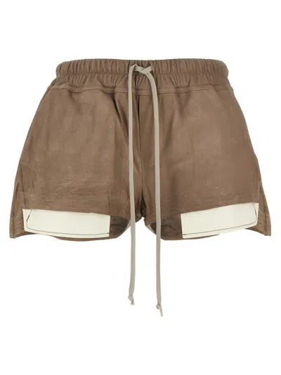 Rick Owens Nappa Leather Shorts With Adjustable Drawstring