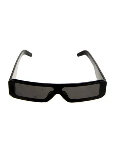 Pre-owned Rick Owens Narrow Tinted Sunglasses In Black