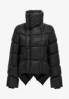 Rick Owens Short Technical Fabric Puffer Jacket With High Collar In Black