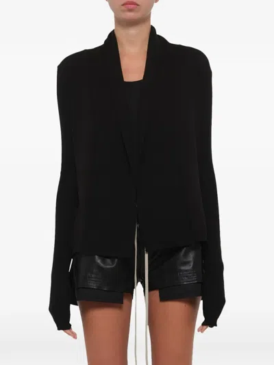 Rick Owens Naska Asymmetrical Cardigan In Black