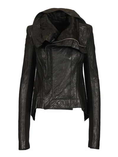 Rick Owens Naska Biker Leather Jacket Jackets Black