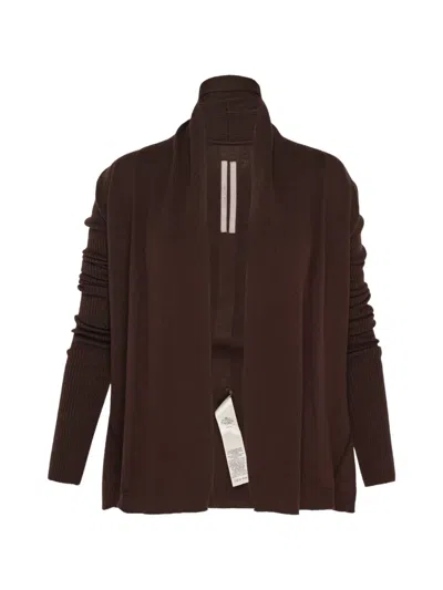 Rick Owens Naska Cardigan In Brown